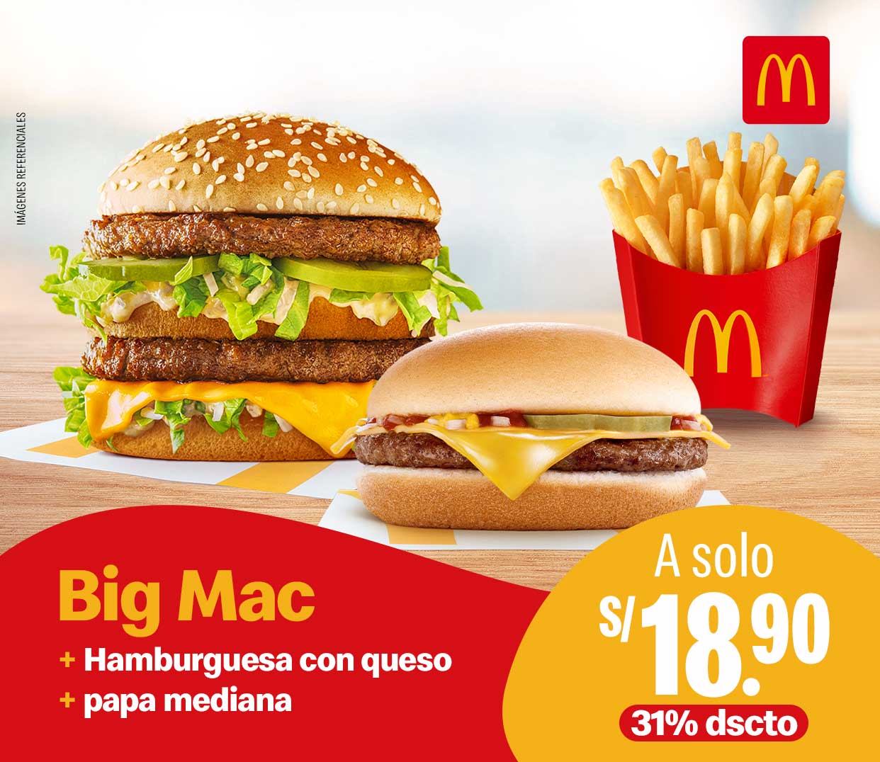 Imagen de Big Mac con Hamburguesa y papas